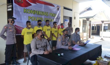 Polres-Sikka-Gelar-Press-Release-Ungkap-Kasus-Pencurian-Di-Gudang-Sembako