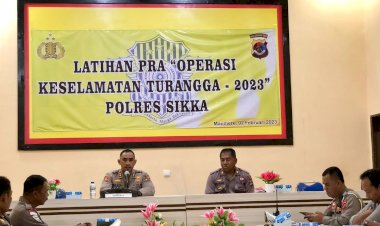 Matangkan-Persiapan-Operasi-Keselamatan-Turangga-2023,-Polres-Sikka-Gelar-Latihan-Pra-Operasi