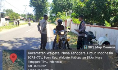 Menjaga-dan-Meningkatkan-Kamtibmas-SPKT-III-Polsek-Waigete-Laksanakan-Patroli