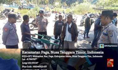 Patroli-Operasi-Yustisi-di-Pantai-Desa-Lowolabo,-Sikka-dengan-Fokus-Pencegahan-Gangguan-Selama-Rangkaian-Pilkada