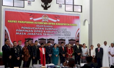 Wakapolres-Sikka-Hadiri-Rapat-Paripurna-Istimewa-DPRD-Kabupaten-Sikka:-Pengucapan-Sumpah/Janji-Pimpinan-Masa-Jabatan-2024-2029