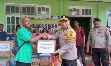 Polres-Sikka-Salurkan-Bantuan-Sosial-untuk-Pengungsi-Terdampak-Erupsi-Gunung-Lewotobi-Laki-Laki