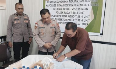 PENANANDATANGANAN-PERJANJIAN-KONTRAK-SBSN-RUMDIN-POLSEK-PAGA,-POLSUBSEKTOR-MEGO-&-POLSUBSEKTOR-PALUE-POLRES-SIIKKA