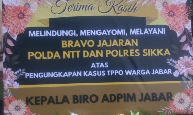 Gelombang-Solidaritas-dari-Jawa-Barat,-Karangan-Bunga-Penuhi-Mako-Polres-Sikka-Polda-NTT-atas-Ketegasan-Ungkap-TPPO