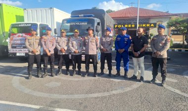 “Tujuh-Kendaraan-Bantuan-Polda-Jatim-Tiba-di-Sikka,-Ribuan-Logistik-Disiapkan-untuk-Korban-Gempa”