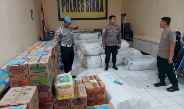 Tak-Sekadar-Mengawasi,-Polres-Sikka-Kawal-Bantuan-hingga-ke-Tangan-Masyarakat