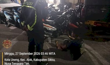 Tak-Butuh-Waktu-Lama,-Layanan-110-Berbuah-Aksi:-Polres-Sikka-Bubarkan-Balap-Liar,-10-Motor-Diamankan