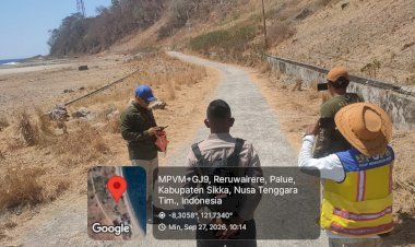 “Polres-Sikka-Kawal-Ketat-Pengukuran-Jalan-Palue,-Pastikan-Kegiatan-Tim-PUPR-BPJN-NTT-Berjalan-Aman-dan-Kondusif”