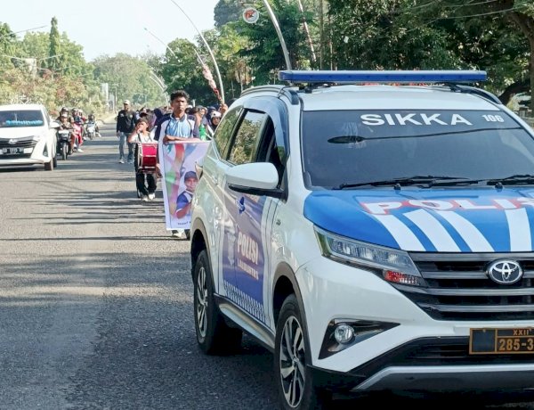 Satlantas Polres Sikka Polda NTT Kawal dan Amankan Jalur Jalan Sehat HAB Kemenag ke-80