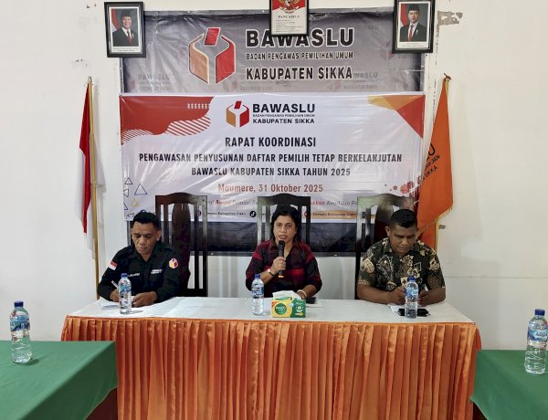 Polres Sikka Polda NTT Hadiri Rapat Koordinasi Pengawasan Penyusunan Daftar Pemilih Tetap Berkelanjutan Tahun 2025