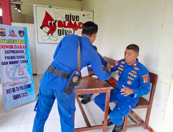 Setetes Darah untuk Banyak Nyawa, Satpolairud Sikka Gelar Donor Darah HUT Polairud ke-75