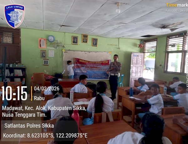 Keselamatan Dimulai dari Bangku Sekolah, Satlantas Polres Sikka Polda NTT Gencarkan Edukasi Operasi Turangga 2026