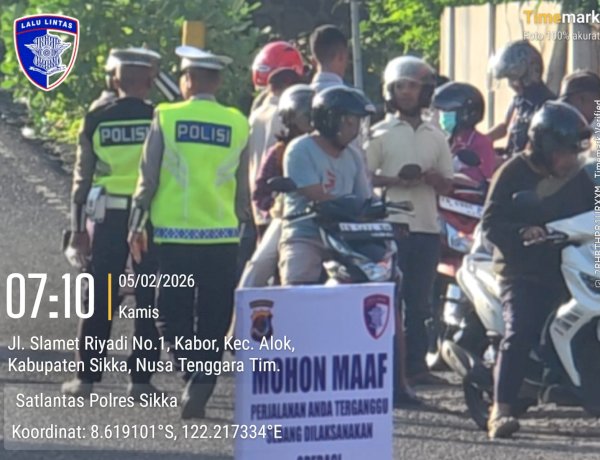 Tingkatkan Kesadaran Berlalu Lintas Masyarakat Satlantas Polres Sikka Polda NTT Lakukan OKT 2026
