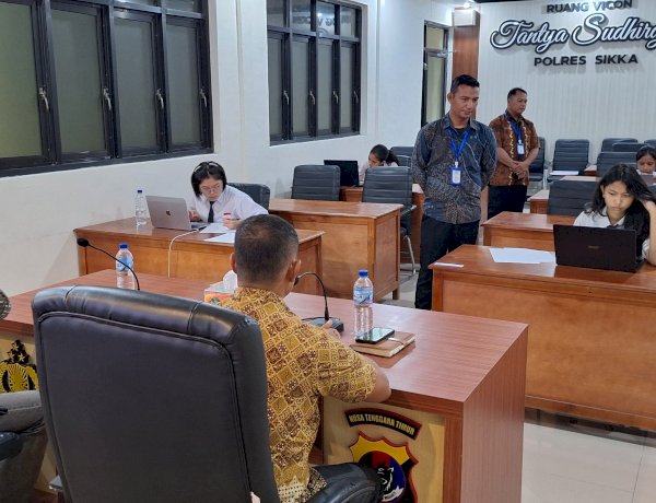 Dari Ruang Vicon Polres Sikka Polda NTT, Komitmen Bersama Wujudkan SPMB SMA KTB yang Berintegritas