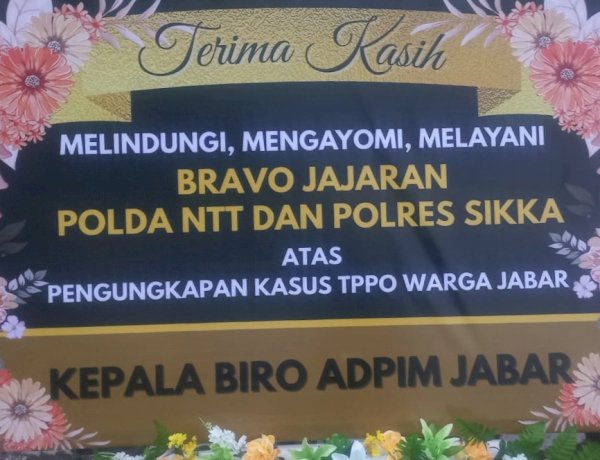 Gelombang Solidaritas dari Jawa Barat, Karangan Bunga Penuhi Mako Polres Sikka Polda NTT atas Ketegasan Ungkap TPPO