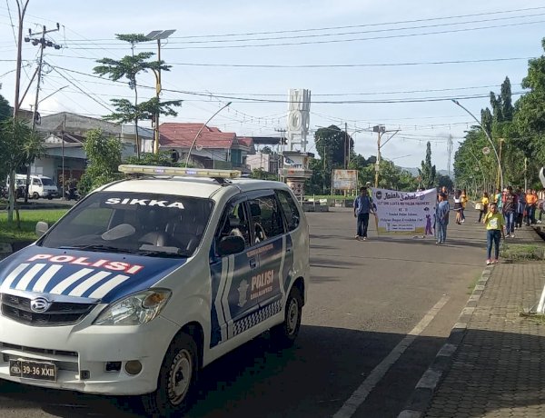Langkah Sehat Warnai HUT ke-18 SMK Santa Mathilda, Sat Lantas Polres Sikka Pastikan Jalan Santai Berjalan Aman