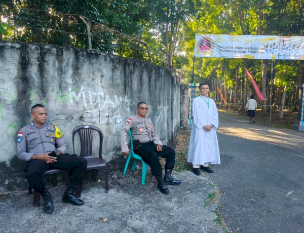 Ribuan Umat Padati Ritapiret, Kapolsek Nita Pimpin Langsung Pengamanan Pentahbisan 16 Diakon
