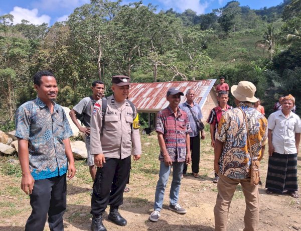 Pastikan Situasi Kondusif, Polsek Paga Polres Sikka Hadir dalam Pengukuran Bidang Tanah Aset Pemerintah