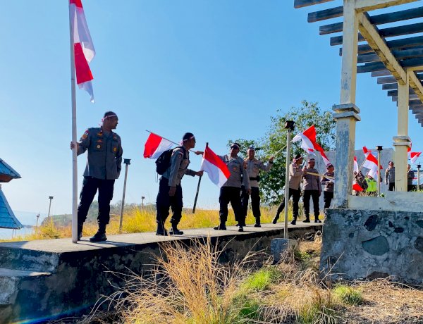 Merah Putih Berkibar dari Tiga Ikon Sikka, Polres Sikka Kobarkan Nasionalisme dari Tanjung Kajuwulu, Pantai Koka hingga Gereja Tua Sikka