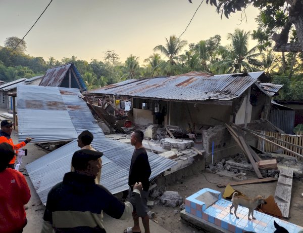 Gempa Guncang Sikka, Palue Terparah: Rumah Roboh, Jalan Terputus, Puluhan Luka, Satu Nyawa Melayang