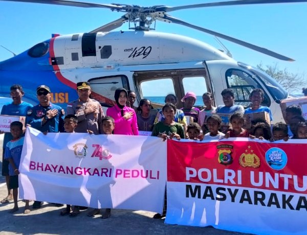 Bhayangkari Peduli Sikka Salurkan Bantuan Logistik bagi Warga Terdampak Gempa di Pulau Palue