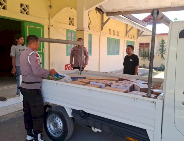 Bantuan Logistik Terus Mengalir ke Sikka, Polres Sikka Kawal Distribusi untuk Warga Terdampak Gempa