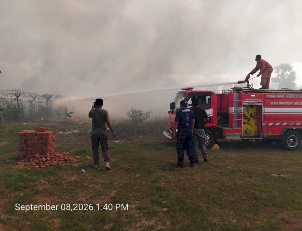Api Melahap Lahan Pesisir Bandara Frans Seda, Respons Cepat Petugas Cegah Kobaran Meluas