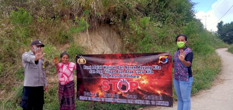 Bhabinkamtibmas Polsek Paga Gencar Sosialisasi Karhutla Pada Warga Desa Binaan
