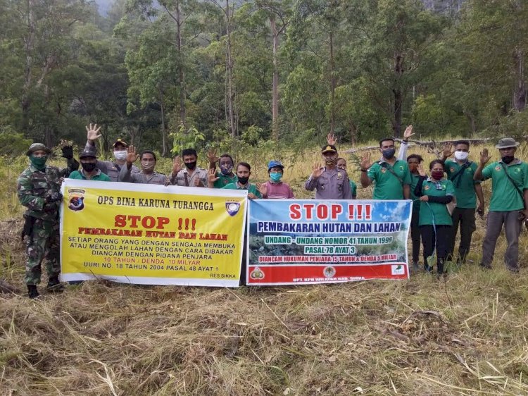 Operasi Bina Karuna Turangga 2020, Sat Binmas Polres Sikka Ajak Masyarakat Desa Egon Untuk Tidak Bakar Hutan Dan Lahan