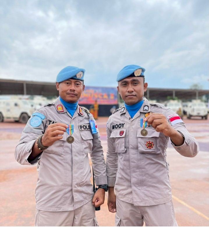 Berhasil Laksanakan Misi Perdamaian di Afrika Tengah, Personel Polda NTT Dapat Medali Penghargaan dari PBB