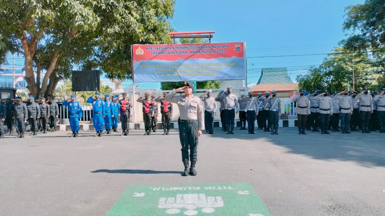 Polres Sikka Gelar Apel Kesiapan Penanggulangan Bencana Operasi Kontijensi Aman Nusa II 2022