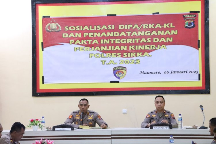 Kapolres Sikka Pimpin Pelaksanaan Sosialisasi DIPA / RKA-KL TA. 2023