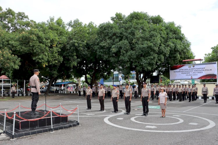 Kapolres Sikka Pimpin Upacara Korps Raport Kenaikan Pangkat Periode 1 Juli 2023