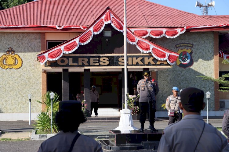 Kapolres Sikka Pimpin Apel Pagi Tegaskan Personil Hindari Narkoba Dan Judi Dalam Bentuk Apapun