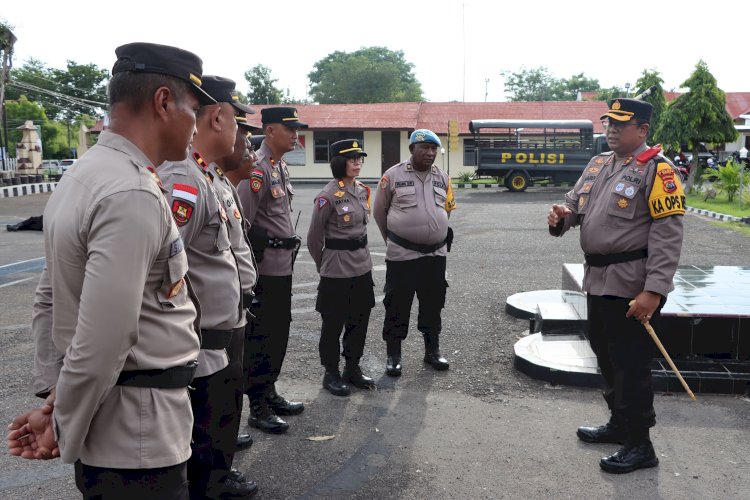 Apel Pergeseran Pasukan Pengamanan TPS Wilayah Jarak Sedang Di Kabupaten Sikka