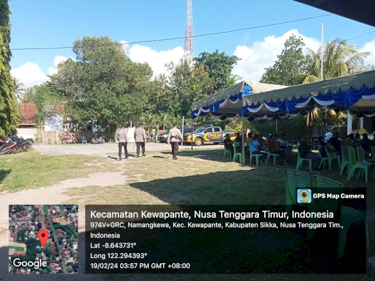 Kapolres Sikka Cek Pengecekan Situasi Rapat Pleno Penghitungan Suara dan Logistik Pemilu di Kecamatan Kewapante