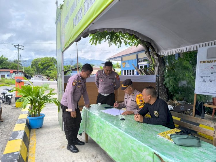Kasiwas Polres Sikka Rutin melaksanakan Pengawasan Pos Pam dan Pos Yan Dalam Rangka Ops Semana Santa 2024
