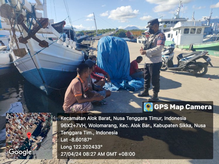 Patroli Rutin Pos KP3 Laut Polsek Alok Polres Sikka Meningkatkan Keamanan di Wilayah Pelabuhan