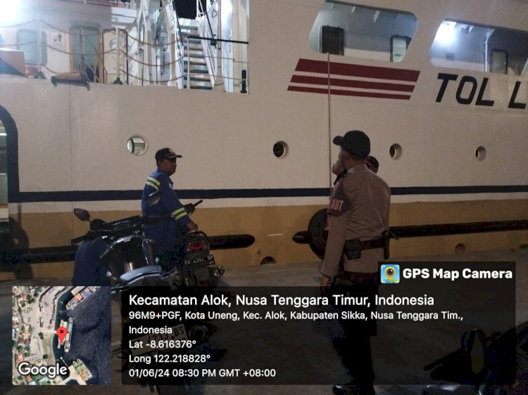 Menjelang Perayaan Komuni Suci Pertama, Personil KP3 Laut Lakukan Patroli Kamtibmas KRYD di Area Pelabuhan