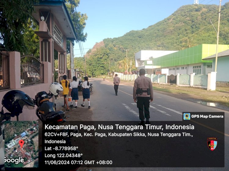 Hadirkan Rasa Aman Bagi Pengguna Jalan, Polres Sikka dan Polsek Jajaran Laksanakan Pengaturan Lalu Lintas Pagi Hari