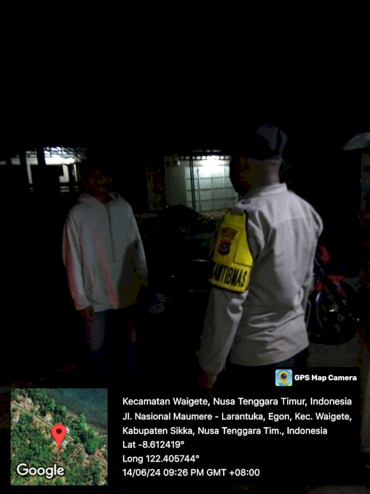 PATROLI RUTIN PIKET SPKT II POLSEK WAIGETE UNTUK MENJAGA KAMTIBMAS KONDUSIF