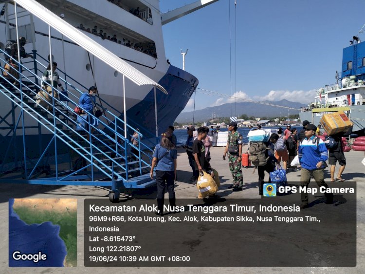 kegiatan Pengamanan  Terhadap Kedatangan dan Keberangkatan KM LAMBELU di Pelabuhan L-Say Maumere