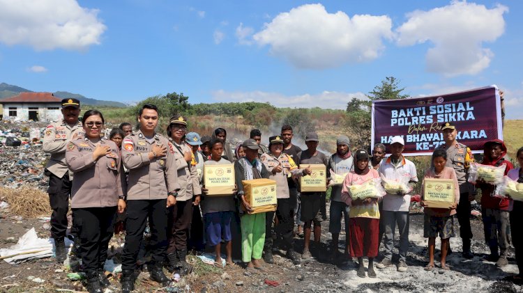 Bakti Sosial Menyambut Hari Bhayangkara ke-78, Polres Sikka Berikan Bantuan Kepada Masyarakat