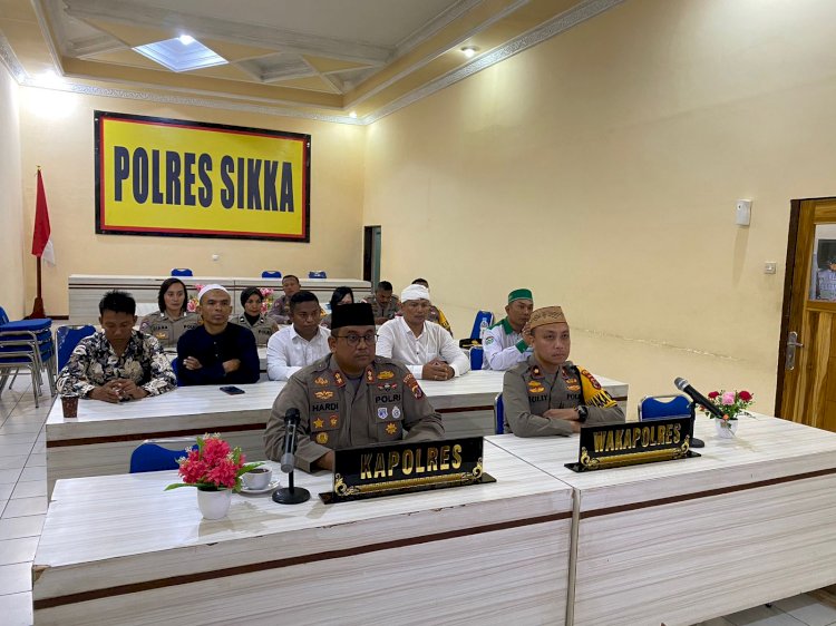 Kegiatan Doa Bersama dalam Rangka Hari Bhayangkara ke-78 Dilaksanakan secara Virtual di Polres Sikka