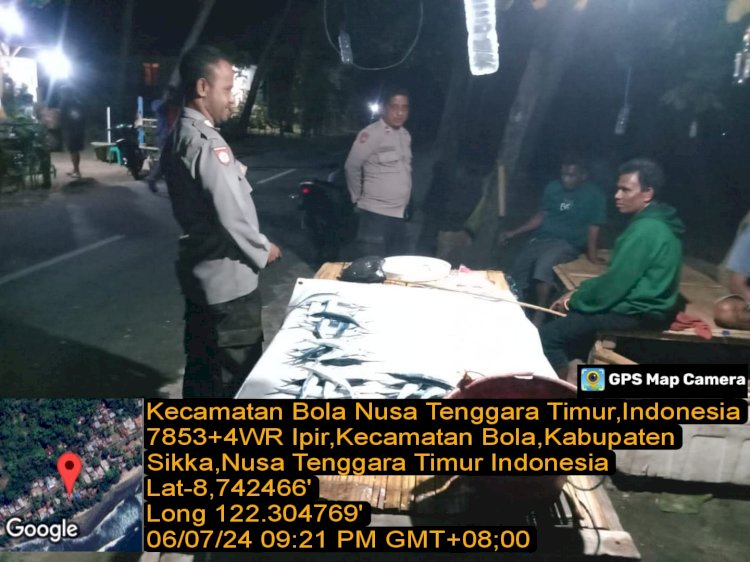 KEGIATAN PATROLI RUTIN OLEH PIKET JAGA SPKT REGU 1 POLSEK BOLA POLRES SIKKA