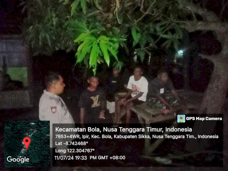 KEGIATAN PATROLI RUTIN OLEH PIKET JAGA SPKT REGU 3 POLSEK BOLA POLRES SIKKA