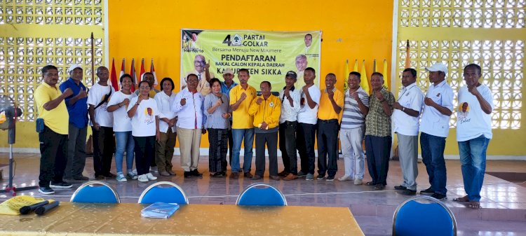 Pengamanan Pendaftaran Bakal Calon Kepala Daerah Berlangsung di Sekretariat DPD Partai Golkar Kabupaten Sikka