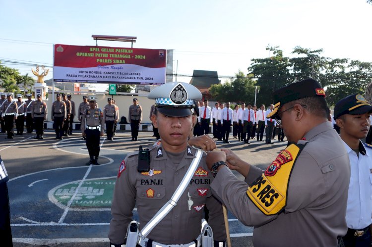 Apel Gelar Pasukan Operasi Patuh Turangga 2024 di Polres Sikka, Kapolres Bacakan Amanat Kapolda NTT