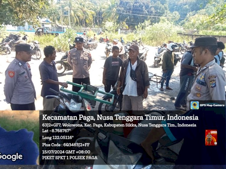 Patroli Operasi Yustisi di Pantai Desa Lowolabo, Sikka dengan Fokus Pencegahan Gangguan Selama Rangkaian Pilkada