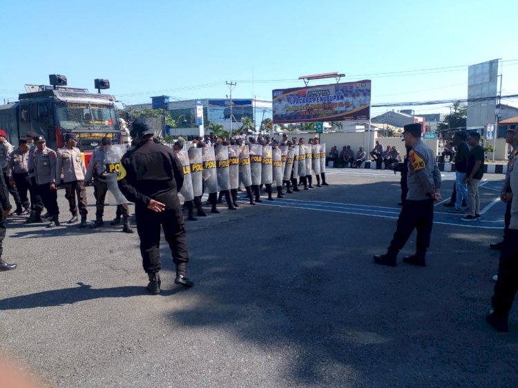 Latihan Dalmas Gabungan untuk Persiapan Pemilu Kada Kab. Sikka Berjalan Lancar